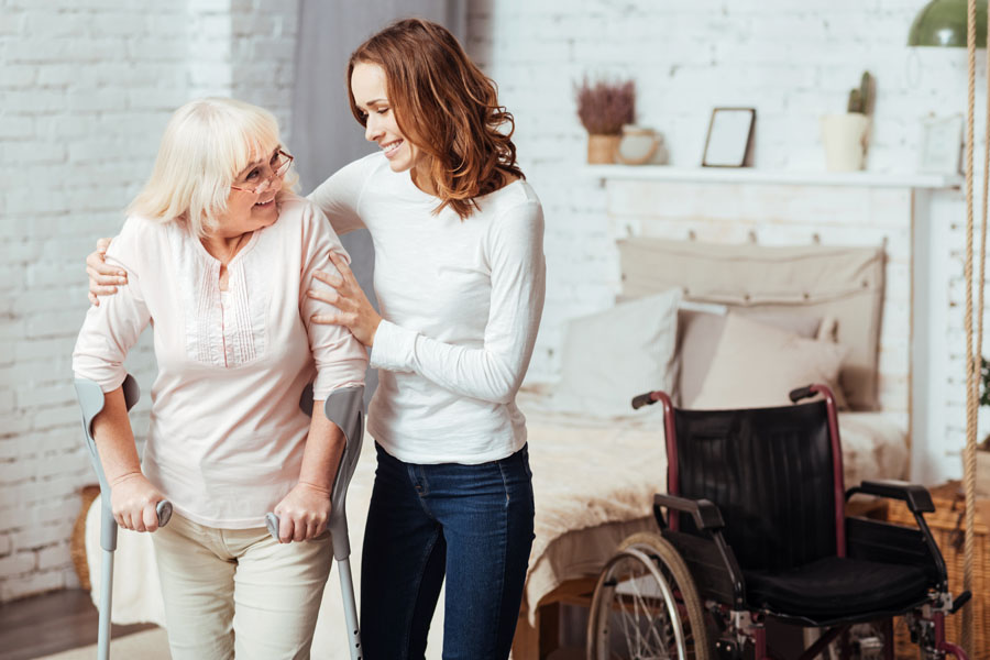 Disability Insurance - Daughter and Mother Learning How to Walk Again